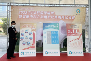 中科前8月營業額創歷年新高  全年上看1.1兆元