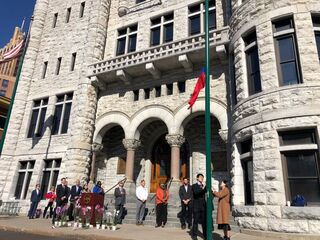 紐約雪城疫情後再慶雙十  中華民國國旗飄揚