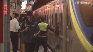 台鐵隆田善化間電車線斷落 初判遭陸橋水泥塊砸中