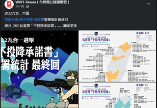 獨派推絕不投降承諾書  民進黨時力縣市長選將全簽