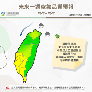 擴散條件佳  全台空氣品質連3天普通或良好