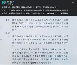 遭質疑裁員要塞謝家軍  基市府：依往年公告汰除