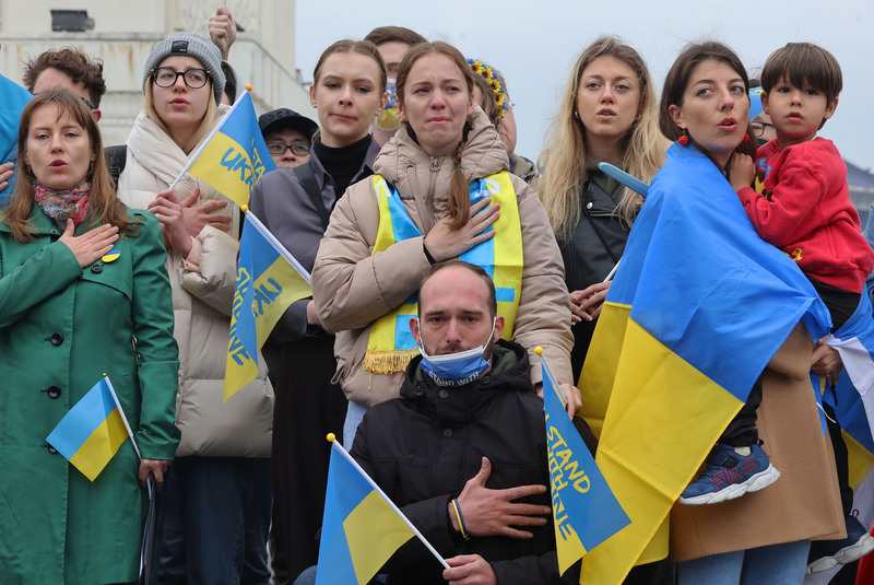 烏克蘭抗俄週年 台灣志願軍、民代頂寒風聲援力挺 | 華視新聞
