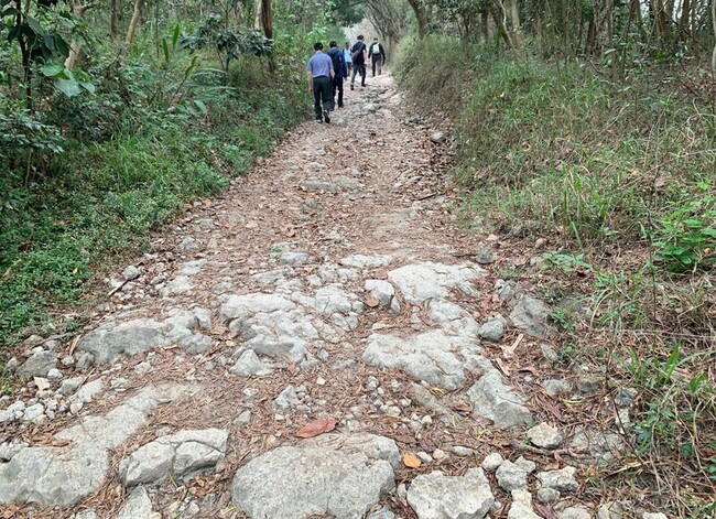 石灰岩路面遭沖蝕  高雄半屏山後巷登山口封閉施工 | 華視新聞