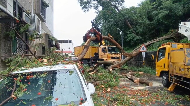 颱風來襲台東樹倒壓3車 熱氣球草原積水宛如嘉明湖 | 華視新聞