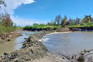 台南雙春海岸保安林破口初步封堵 養灘同時展開