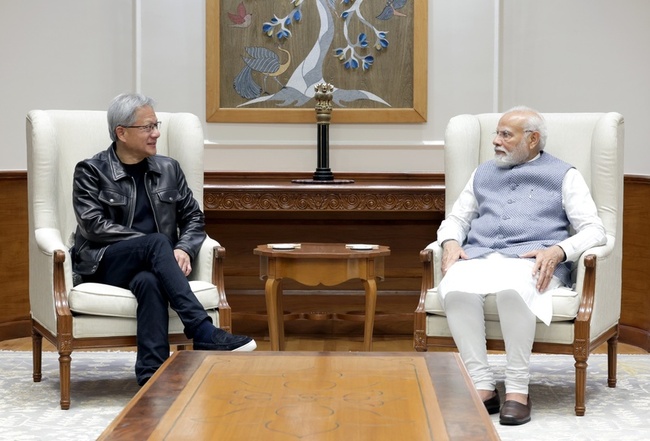 黃仁勳訪新德里會莫迪  輝達強調與印度科技合作 | 華視新聞