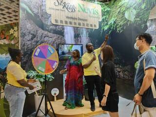 台北國際旅展加勒比海邦交國設攤 邀民眾射飛鏢