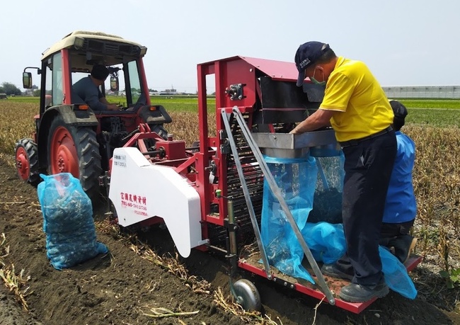 附掛式挖掘型大蒜收穫機登場  效率達人工6倍 | 華視新聞