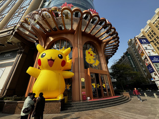 寶可夢大師賽將登場 巨型皮卡丘現身上海街頭