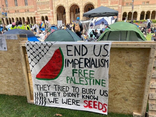 美大學生挺巴勒斯坦 UCLA數百人紮營 | 華視新聞