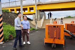 竹北西區海邊低窪易淹  公所設抽水機辦演練防汛