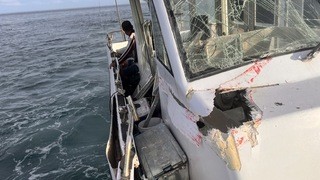 澎湖漁船和快艇擦撞 海巡平安執行拖救