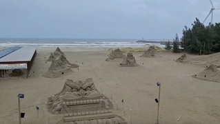 颱風凱米過境 苗縣通霄沙雕藝術創作暫無恙