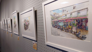 蔡伶霞鋼筆水彩畫家鄉 嘉縣鹿草美景辦展分享