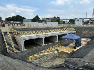 新北塭仔圳設罕見4孔箱涵 2分鐘排空奧運泳池水量