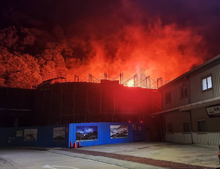 南竿停車場新建工程起火  無人傷亡