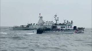 中國4海警船侵擾金門水域 海巡惡劣海象中驅離