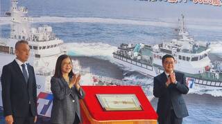 出席海巡新艦艇交船 卓榮泰：台灣堅守民主自由