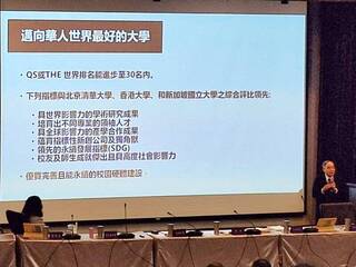 台大校長期許  QS和THE排名目標全球30名內