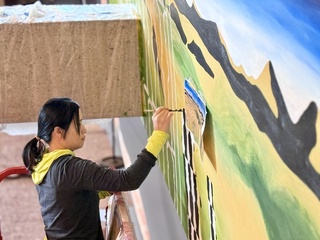 從南島語系發源地台灣出發 泰雅藝術家柏林繪製壁畫