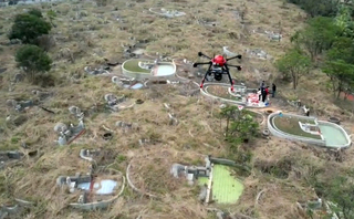 清明時節防墓地火災 中市消防局出動無人機空勘