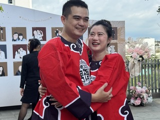 520雲林集團結婚  新人穿轎班衣見證良緣