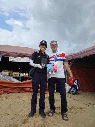 世壯運法國選手遺失金牌 瑞芳警烈日曝曬下尋回