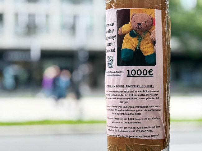 母親過世前的禮物  德國遊客懸賞1000歐尋泰迪熊 | 華視新聞