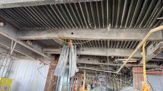 台中新光三越修復工程鋼承板掉落 市府令暫停工