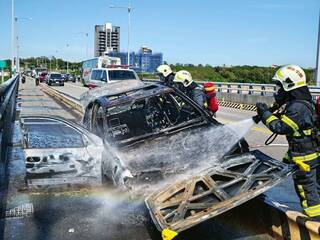 金門大橋首例火燒車  幸無人傷亡