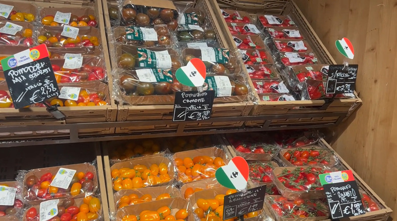 義大利超市番茄特別標示本國產