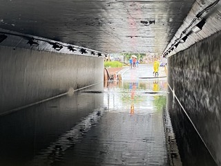 苗縣雷雨釀零星災情 苑裡建國地下道積水暫封閉