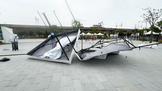 共伴效應強風掀翻全運會攤販區帳篷　21日市集取消