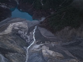 馬太鞍溪小型堰塞湖  溢流後湖體已消失