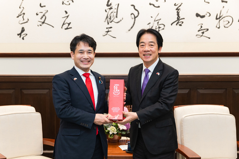 總統：台日都面臨紅色供應鏈風險　盼深化交流合作