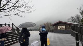 大陸冷氣團影響　宜蘭太平山降冰霰