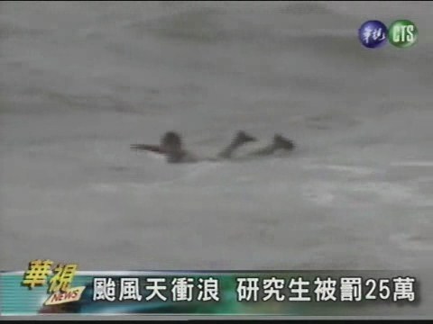 颱風天衝浪 研究生被罰25萬 | 華視新聞