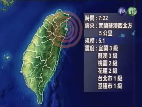宜蘭傳地震 規模芮氏五點一 | 華視新聞