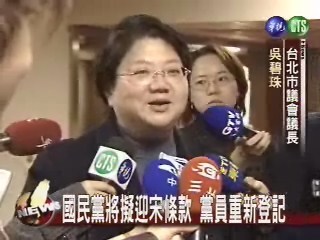 國民黨將擬迎宋條款 黨員重新登記 | 華視新聞