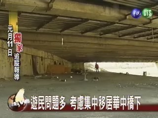 遊民問題多 考慮集中移居華中橋