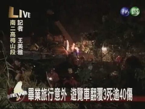 畢業旅行意外 遊覽車翻覆3死逾40傷 | 華視新聞