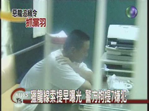 獵龍線索提早曝光警方拘提7嫌犯 | 華視新聞