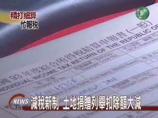 減稅新制 土地捐贈列舉扣除額大減 | 華視新聞