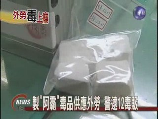 製"阿霸"毒品供應外勞 警逮12毒販