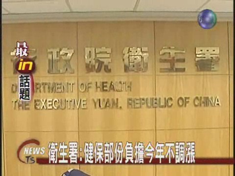 衛生署:健保部份負擔今年不調漲 | 華視新聞