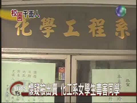 懷疑被出賣 化工系女學生毒害同學 | 華視新聞