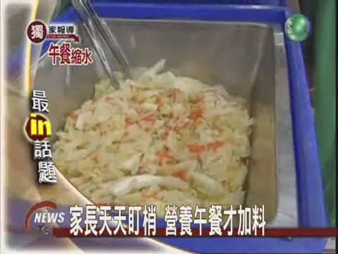 廠商偷工減料 營養午餐"不營養" | 華視新聞