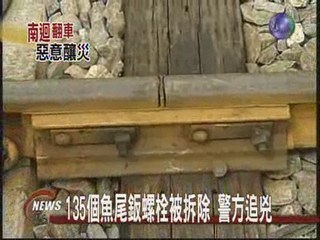 鐵道螺栓失竊 火車出軌15人傷