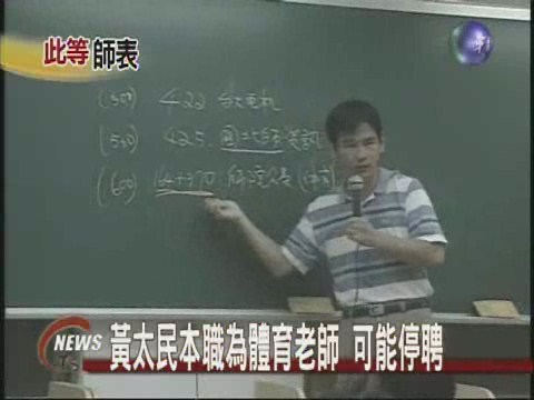 黃太民本職為體育老師 可能停聘 | 華視新聞